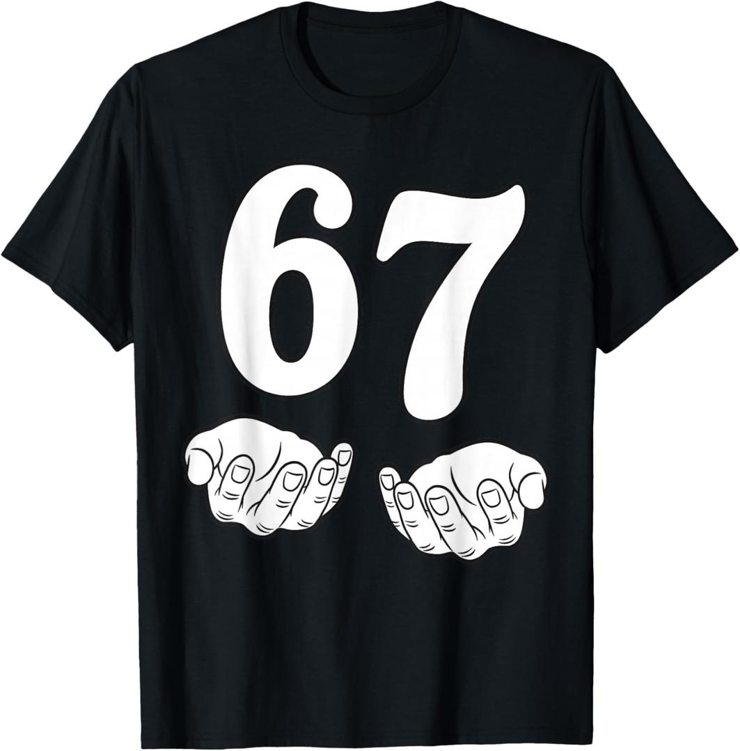 Six Seven 6 7 Funny 67 Gen Alpha Slang 6-7 Meme School T-Shirt XS