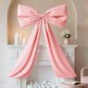 Pink Large Bow Decor Big Bow for Room, Coquette Giant Ribbon Tie for Birthday Party Backdrop Wall Decor, Coquette Bows Decor for Room Wedding Baby Shower Decorations (Pink, 24 x 36 Inches)