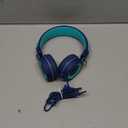 Kids Headphones - noot products K11 Foldable Stereo Tangle-Free 3.5mm Jack Wired Cord On-Ear Headset for Children/Teens/Boys/Girls/Smartphones/School/Kindle/Airplane Travel/Plane/Tablet (Navy/Teal)