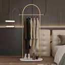 Modern Gold Coat Racks with Marble Base, Gold Clothing Racks with Shelves, Heavy Duty Clothes Rack Stand for Entryway, Bedroom, Living Room, Boutiques