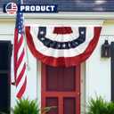 5Pack American Pleated Fan Flag 1.5x3 Ft USA Patriotic Bunting 4th of July Bunting Flags Decor Outside Porch Garden Banner Embroidered Stars & Sewn Stripes Canvas Header Brass Grommets
