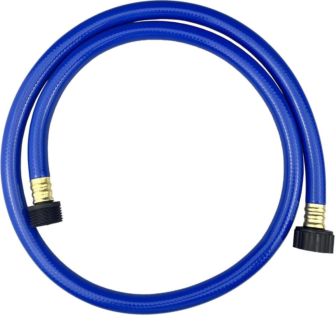 Darnassus PVC Garden Hose 1/2 Inch, 4 FT Flexible Water Hose Blue with Male and Female Plastic Fittings - No Leaking and Lightweight for Household Outdoors Lawns Patio