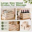 3 PCS Large Wooden Crates for Storage, 19.7"×13.8"×11" Wooden Storage Crate