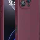 Miracase Magnetic for iPhone 16 Pro Case, [Soft Anti-Scratch Microfiber Lining], Compatible with MagSafe, Liquid Silicone Case Shockproof Drop Protection Phone Case for 16 Pro,Wine Red