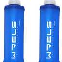 TPU Soft Flask Lightweight Portable Reusable Water Bottle,BPA Free Collapsible Flask for Hydration Pack in Running Hiking Cycling and Marathon (250ml/8.45oz-2 Pack-Dark Blue)