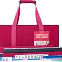 ZGME American Mahjong Set,166 White Tiles with Red Bag and Accessories,4 All-in-One Mahjong Racks with Pushers, Complete Western Mahjong Set