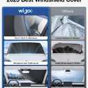 2 x Wigoo 2025 Upgrade All-Season Car Windshield Cover - 600D Heavy-Duty Magnetic Cover for Snow/Sun/Dust/Rain, Fits Sedans & Small to Mid-Size SUVs, Year-Round Car Shield Outdoor Accessories