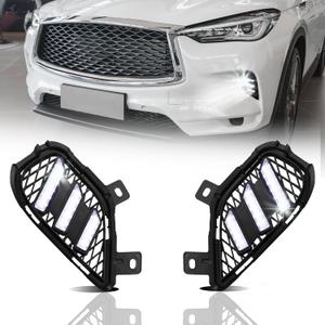 Upgrade full LED Driver and Passenger DRL Turn Signal Light Front Bumper Fog Lamps Compatible with INFINITI QX50 2022 2023 2024 Pure, Luxe, Sensory and Autograph Indicated Light