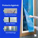 TapeManBlue Window Protection Film, 48 inch x 600 feet, Made in The USA, Strongest and Most Durable Window Protection Film for Construction, Blue Self-Adhesive Temporary Glass Protection Tape