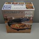 Pizza Oven Indoor, 12 Inch Retro Pizza Maker, Rapid Heating 800F, 1200W Glazed Ceramic Stone Electric Pizza Cooker, Two-button Precise Temperature Control, Viewing Window for Precise Cooking (Black)