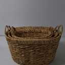 OVAL RATTAN STORAGE BASKETS, Set Of 5