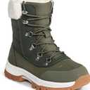 Women's Waterproof Winter Snow BootsWarm Faux Fur Lined Insulated Lightweight Non-Slip Lace-Up Mid-Calf Booties (8, Green)