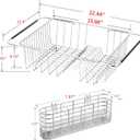 JAQ Over Sink Dish Drying Rack for Medium to Large Sink, Expandable 15.08"22.4", Adjustable 304 Stainless Steel Dish Drainer with Utensil Holder, Large Capacity Holds Up to 13 Plates