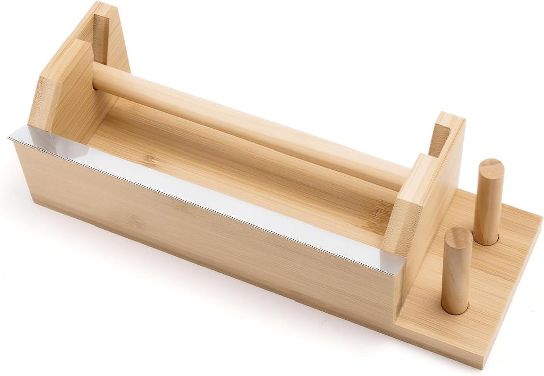 MOLSHINE Bamboo Multi Washi Tape Dispenser,One-Handed Operation Masking Tape Cutter,Tape Roll Storage Holder for Handicraft,DIY,Gifts Wrapping