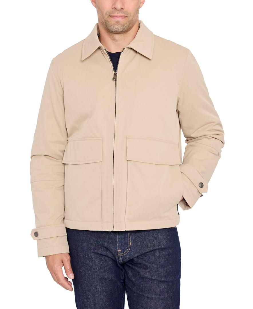 IZOD Men's Work Jacket with Codruroy Collar, Sand, Large