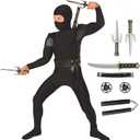 Morph Kids Ninja Costume, Ninja Costume for Boys, Halloween Costume for Boys, Size Medium