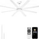 72 Inch Large Ceiling Fans Without Lights, 8 Blades White Ceiling Fan Remote/APP Control, Reversible Big Ceiling Fan for Shop Garage Living Rooms