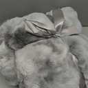 NORD ECO Luxury 1000GSM Faux Rabbit Fur Throw Blanket, Super Heavy Warm Cozy Blankets for Couch Bed Sofa, Bubble Plush Fuzzy Elegant Soft Reversible Mink Blanket for Living Room Bedroom, Tie-dye Grey, Standard