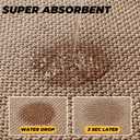 Non-Slip Corner Kitchen Rug - Super Absorbent Braided Floor Mat for Sink Areas, Washable Circular Sector Mat with Rubber Backing, Imitation Linen Kitchen Carpet (Burgundy, Radius 28'')