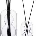Empty Glass Fragrance Reed Diffuser Bottles,for Essential Oil, with 16pcs Black Reed Sticks,Minimalist Decor,2pcs/Set.