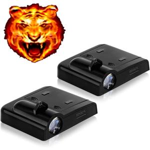 2PCS No Fade Car Door Lights,Fire Tiger Car Door Lights Logo Projector LED Shadow Welcome Lamp Tiger Gifts Accessories Suitable for All Brands Vehicles Motorcycle