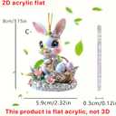 6Pcs Easter Decorations Easter Car Hanging Ornament 2D Flat Acrylic Hangable Rearview Mirror Pendant Cute Cartoon Rabbit Easter Eggs Ornaments Car Pendant Spring Easter Decorations Accessories