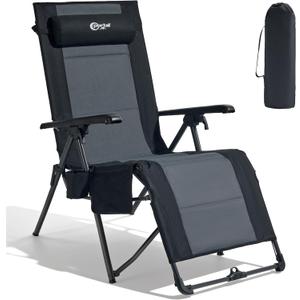 Portal Portable Zero Gravity Chair, Lounge Chair Outdoor Oversized Zero Gravity Chair Folding Lounge Chair with Adjustable Pillows and Cup Holder for Poolside Backyard and Lawn, Support 350lbs