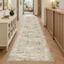 Soalmost Runner Rug 2x7 Washable Non-Slip Hallway Runner Rugs for Kitchen Bathroom Laundry Room Brown Vintage Floor Carpet Runners for Hallways Entryway