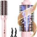 ABNER Thermal Ionic Brush, 1.5 inch Heated Round Brush for Blowout Look, Volumize, Style, Makes Hair Shinier & Smoother, Dual Voltage, Negative Ion Technology, Titanium, Temperature Settings