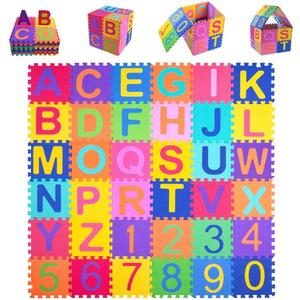 Kangler Kids Foam Puzzle Play Mat 5.9inch x 5.9inch (36-Piece Set) Interlocking EVA Floor Tiles with Alphabet and Numbers