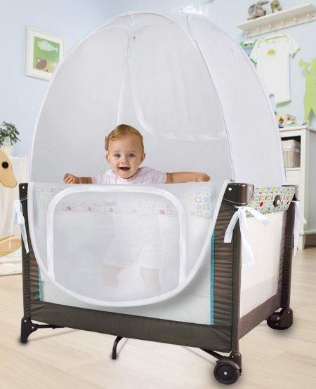 Baby & beyond Baby Pack 'N' Play Pop Up Tent Safety Net, Protects from Insects, Mosquitoes and from Baby Climbing Out, Top Quality See 10Pack 45x39x44cm