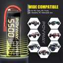 Lipo Battery 5500mAh 3S RC Battery 11.1V 80C with T Plug Softcase for RC Cars, RC Truck,Helicopter, Airplane (5500 3S 80C-T Plug softcase)