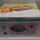 Nostalgia Retro Compact Countertop Microwave Oven 0.7 Cu. Ft. -700-Watts with LED Digital Display-Child Lock-Easy Clean Interior-Pink