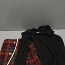 Tomolant Girls Clothes Skirt Set Fall Winter Long Sleeve Ruffle Top And Plaid Skirt Girls Clothing Set 2 Piece Outfit (7-8 Years, Black+Red)