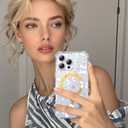 2 x PIXIU Case for iPhone 16 Pro Compatible with Magsafe, Laser Glossy Pattern,Cute Curly Wave Clear TPU Bumper Military Grade Drop Protection Phone Cover for Women/Girls -Bow