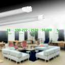 4FT T8 T12 LED Type A+B Tube Lights Dimmable, 18W 5000K 2520lm, F32T8/F40T12 Fluorescent Light Bulbs Replacement, Ballast Compatible or Bypass, Dual-Ended Clear Lens, DLC&UL Listed, 2 Pack