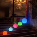 Mr.Go 6-inch RGB Color-Changing LED Globe Orb Light w/Remote, Mood Lamp Kids Night Light, 16 Dimmable Colors & 4 Modes, Battery & AC Adapter Power, Home Bedroom Patio Pool Decorative Lighting