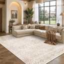 Washable 8x10 Living Room Non-Slip Area Rug Retro Beige Large Carpet
Soft Low-Pile,Vintage Floor Rug,Foldable Throw Rug,Stain Resistant for Bedroom,Dining Room,Office,Nursery,Boho Home Decor