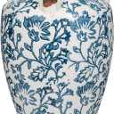 Ceramic Vintage Vase, 9.3" Rustic Blue and White Chinoiserie Floral Vase for Home Decors, Handcrafted Farmhouse Large Flower Vases for Living Room, Table, BathroomCenterpiece