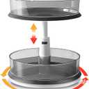 2 Tier Lazy Susan Turntable Organizer for Medicine Cabinet Bottle Pantry Countertop with Clear Large Spice Rack 11 Inch Grey