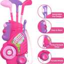 Liberry Toddler Golf Set for 1 2 3 4 Years Old, Upgraded Kids Golf Cart with Unique Shoulder Strap Design, Indoor and Outdoor Golf Toys for Boys Girls (Pink), Medium, Small