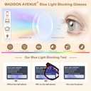 Madison Avenue Women Blue Light Glasses,Oversize Blue Light Blocker for Women, Anti Eyestrain & UV Protection Computer Eyeglasses Hanna (Tortoiseshell)