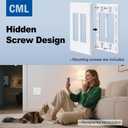 CML Screwless Wall Plate Cover, 2-Gang Mid-Size 4.88" x 4.94", Midway Double Faceplate Cover for Decorator Receptacle Outlet & Switch, UL Listed, 4 Pack, White
