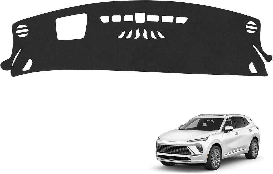 Black Dashboard Dash Board Cover Mat Carpet for Buick 2024 2025 2026 Envision Accessories (with HUD) Dash Cover Flannel Material Dash Mat Sunshade