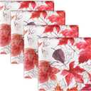 Softalker Fall Dinner Napkins, 17 x 17 Inch Set of 4, Thanksgiving Autumn Harvest Maple Leaf Farmhouse Dinner Napkins for Party Picnic Dinner Decor
