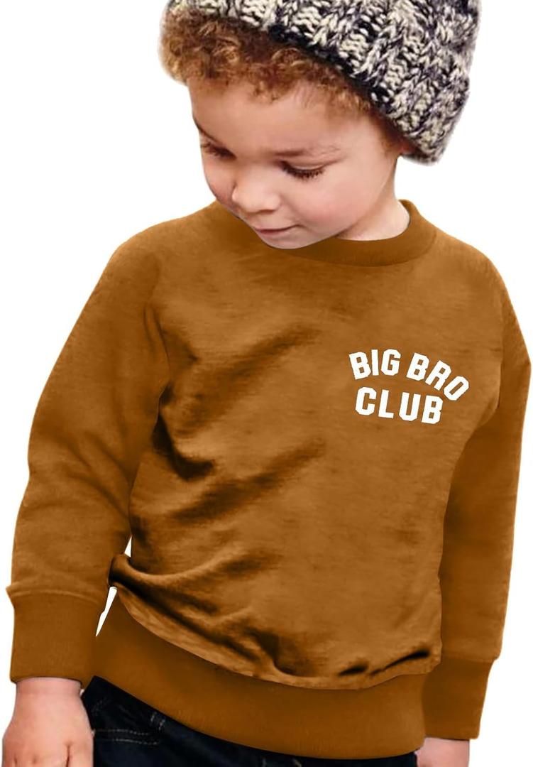 BANGELY Big Bro Club Sweatshirt Boys Promoted to Big Brother Pullover Pregnancy Baby Announcement Toddler Long Sleeve Shirt (2-3T)