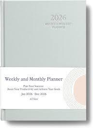 2026 Planner - Weekly and Monthly Planner, January 2026 - December 2026, Linen Hardcover, 2026 Calendar Planner Book with Tabs, Aesthetic, Perfect for Office Home School Supplies (Green, A5)
