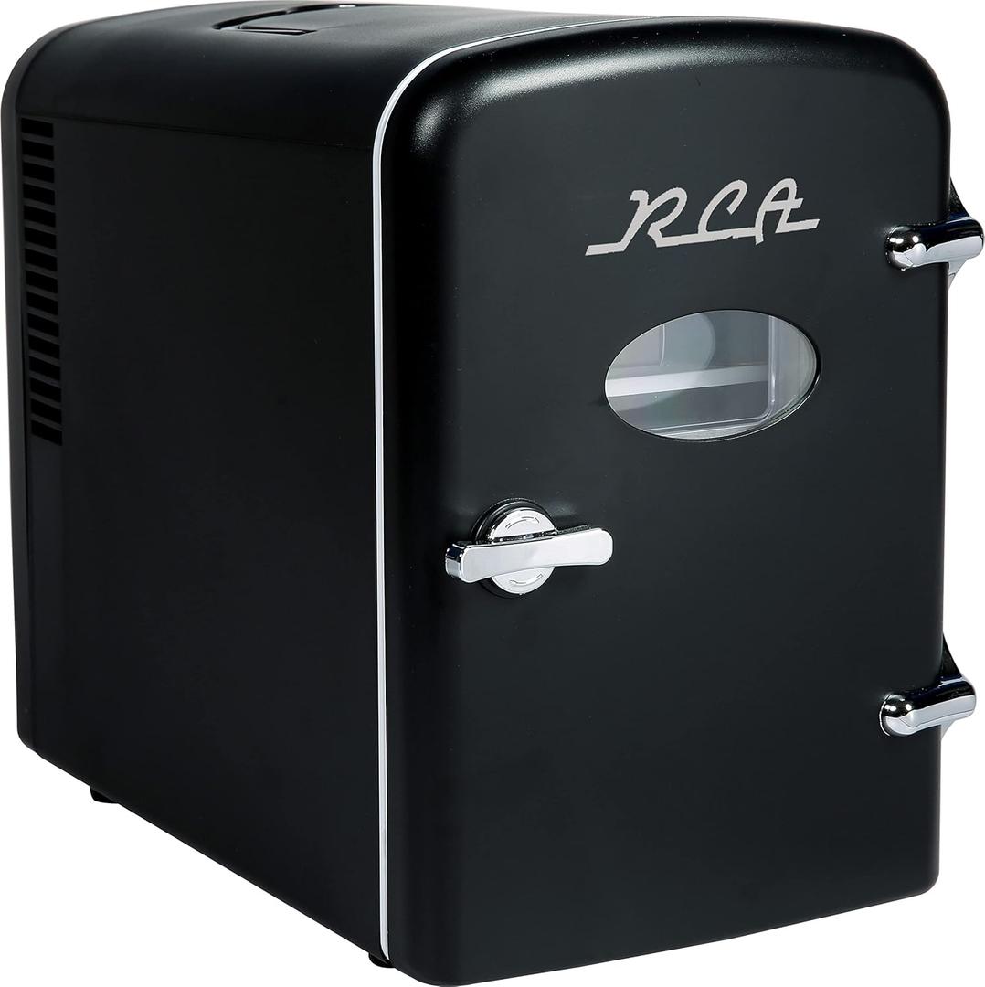 ARCTIC CHEF Mini Retro 6 Can Beverage Refrigerator-Black, RMIS129-BLACK, 0.15 Cubic feet