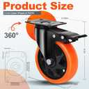 QNCZ Caster Wheels, 5 Inch Heavy Duty Casters Set of 4, Silent Industrial Casters Load 2600lbs, Swivel Casters for Furniture, Workbench and Cart Wheels