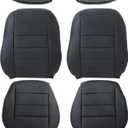 FZJDSD 5PCS Black Front Driver & Passenger Bottom & Top Lean Back Perforated Microfiber Leather Replacement Seat Covers & Armrest Cover Compatible with Land Rover LR3 Discovery 3 SUV 2005-2009